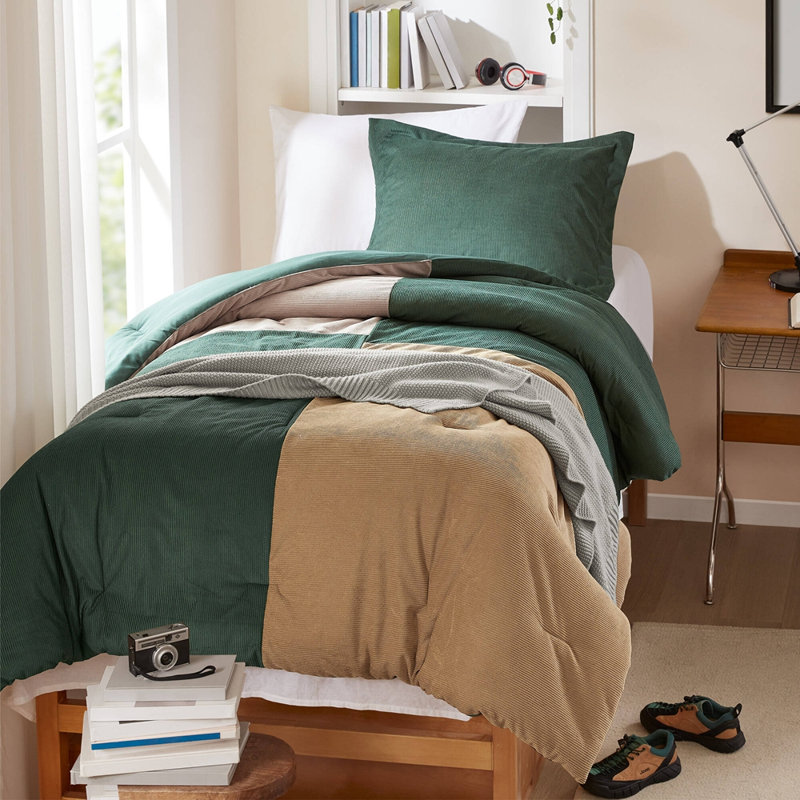 2 Pieces Twin/Twin XL Comforter Set,Green, Twin/Twin XL Sheet Set + 1 Additional Piece, Green