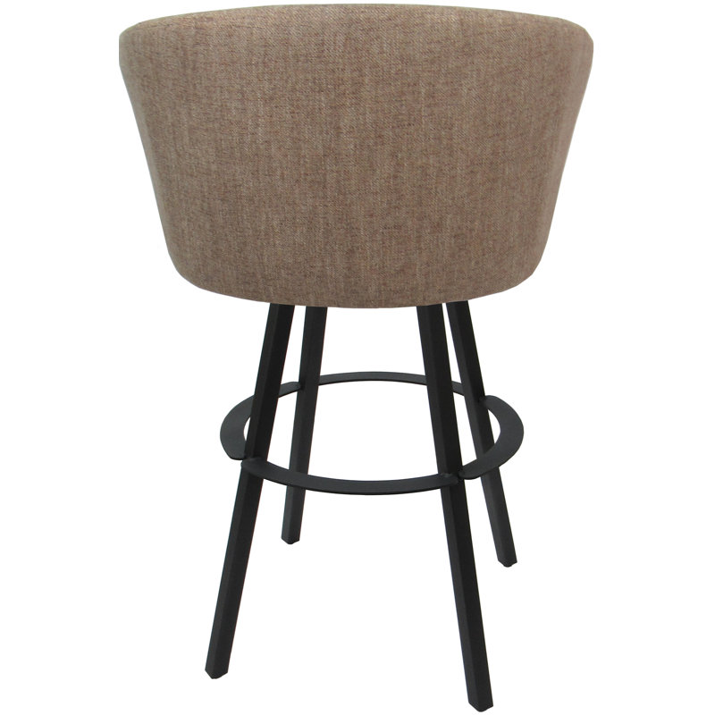 Tabouret de bar pivotant en métal 30 po avec base Warren, Polyester beige, Grey