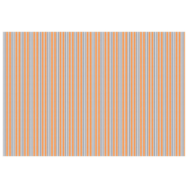 VidaXL 600cm W x 350cm D Polyester Cover Retractable Fabric Replacement, 500cm W x 350cm D, Striped, Blue/Orange