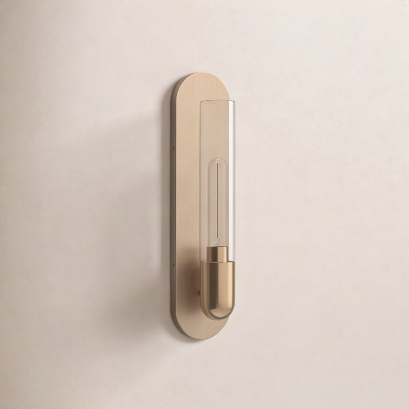 Scout Steel Flush Mounted Sconce, Lacquered Brass