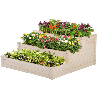 Boîte à fleurs surélevée en bois pour jardinage à la main Wambaw