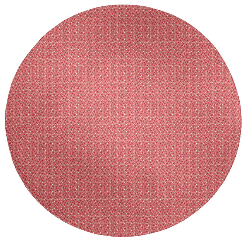 Tapis de zone rouge hexagonale classique en treillis, Rond 5 pi