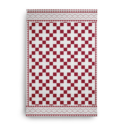Chenille Geometric Indoor / Outdoor Rug