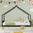 Children's Bed Frame with LED Light Strips, Sturdy Roof-Shaped Iron Frame for Safe and Fun Sleeping-222292062-222292063