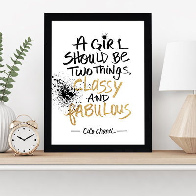 «Classy and Fabulous», art textuel encadré