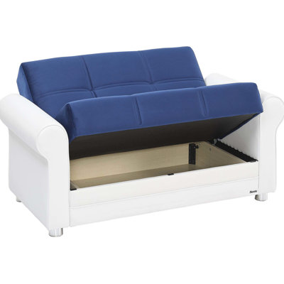 Convertible avec rangement - bleu / blanc Pu