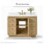 Ensemble de meuble-lavabo 42 po Aston au fini chêne américain avec plateau en quartz blanc alpin-125959539-125959543