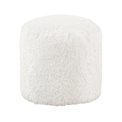 Modern Faux Fur Stool, Non-Slip, 300Lb Weight Capacity, 16" X 17"H, Decoration Pouf, Non-Slip Feature, 300Lbs Bearing, 16"X17", Interior Feature Aspect