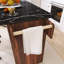Chariot de cuisine 43,8 po à plateau rabattable avec armoire de rangement pour poubelle, porte-épices et porte-serviettes-1718066947