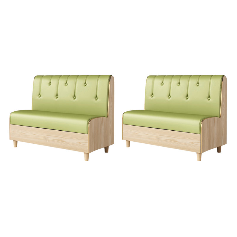 Bancs de restaurant de café simple. Banc rembourré en similicuir, Vert