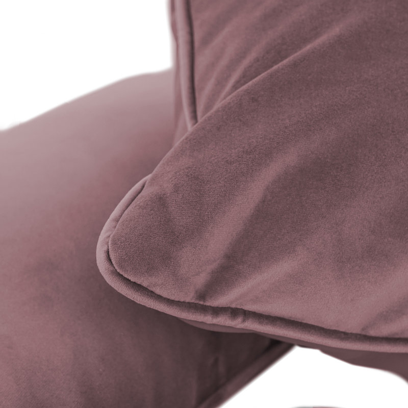 Rectangle Lumbar Microfiber Pillow with Piping, 2-pack, Mauve, Rectangular 12"H x 20"W
