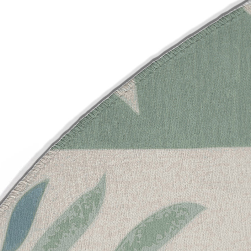 Leaflet Layers Indoor And Outdoor Area Rug, Round 5'