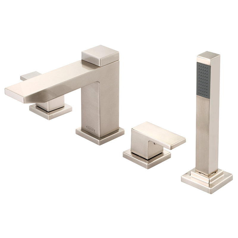 Mod 2 Handle Deck Roman Tub Faucet with Diverter, Brushed Nickel