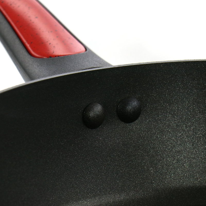 Oster Claybon 3.8 Quart Nonstick Saute Pan With Lid in Speckled Red
