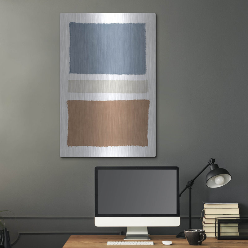 «Warm Painted Weaving 5» par Piper Rhue, art mural en métal, 24 po x 36 po