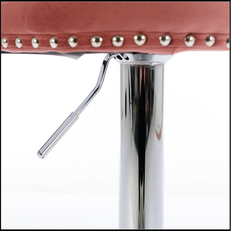 Tabourets de bar pivotants en velours avec une hauteur de siège réglable de 25 à 33 pouces, base chromée moderne pour plus de confort et de style