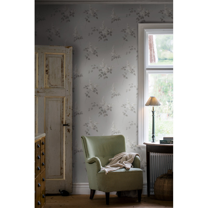 Boråstapeter Lilacs Wallpaper, Gray