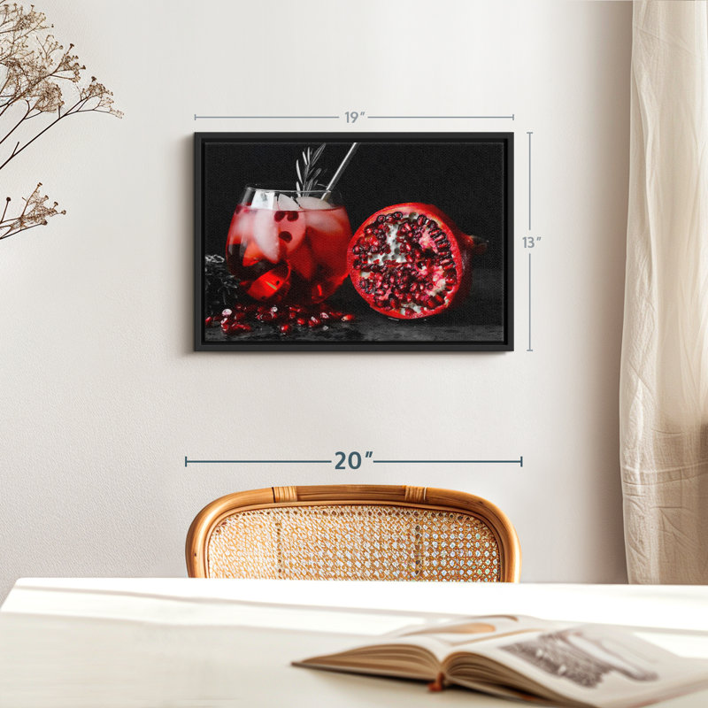 Reproduction d'art sur toile cocktail Pomegranate Prosecco, H 13 po x l 19 po