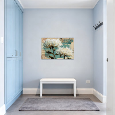 Plantes et fleurs, fond de carte postale rétro