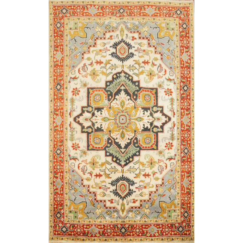 Tapis indien en laine fait à la main Oushak 6 x 9