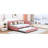 Upholstered Daybed With Trundle - Pink Linen Trundle, No Box Spring For A Charming Bedroom-1902954735