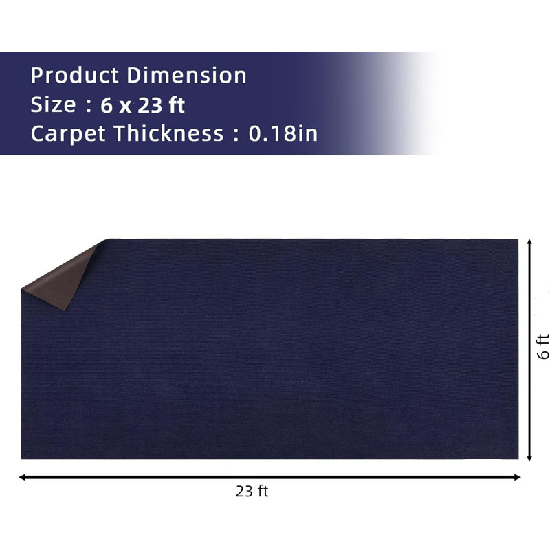 Tapis de bateau marin de 6 pi x 23 pi, imperméable, tapis d'extérieur, envers antidérapant TPR, polypropylène, robuste, pour terrasse de patio, véhicule récréatif, camping.