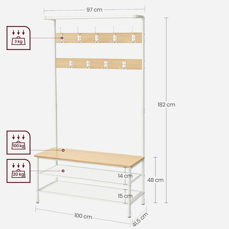 100 cm W Hall Tree
