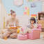 Lene Kids Armchair Toddler Chair Sofa Set with Free Footstool Pink
