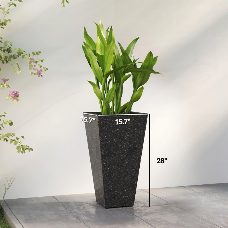 Ensemble de 3 pots à fleurs empilables pour des solutions de jardinage esthétiques et peu encombrantes, Noir