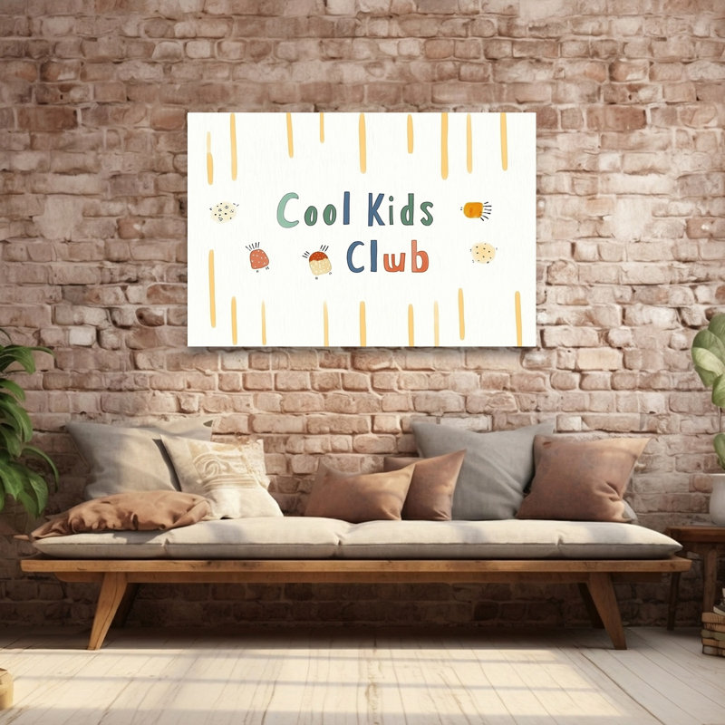 Cool Kids Club Abstract Colorful Modern Wall Art Print by Mathieu - Wrapped Canvas Print, 101.6cm H x 152.4cm W