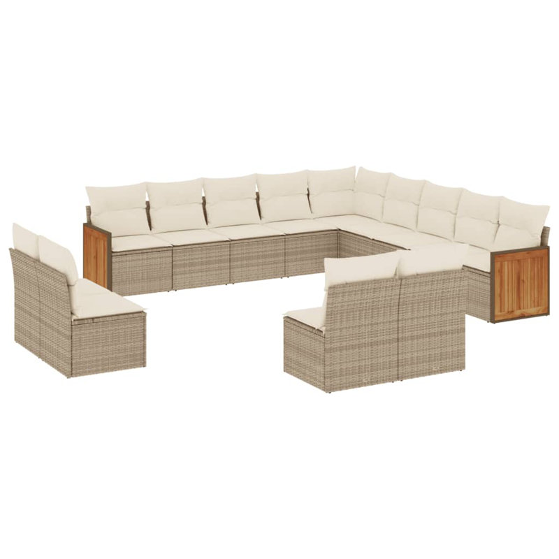 Ensemble de canapé de jardin Vidaxl beige et blanc crème