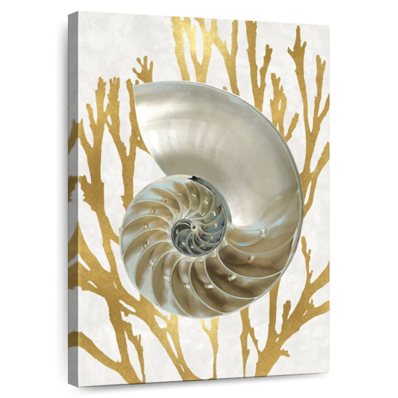 Shell coral gold ii Aletra, H 48 po x l 32 po