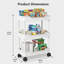 3-Tier Storage Trolley Cart on Wheels, Rolling Utility Organiser