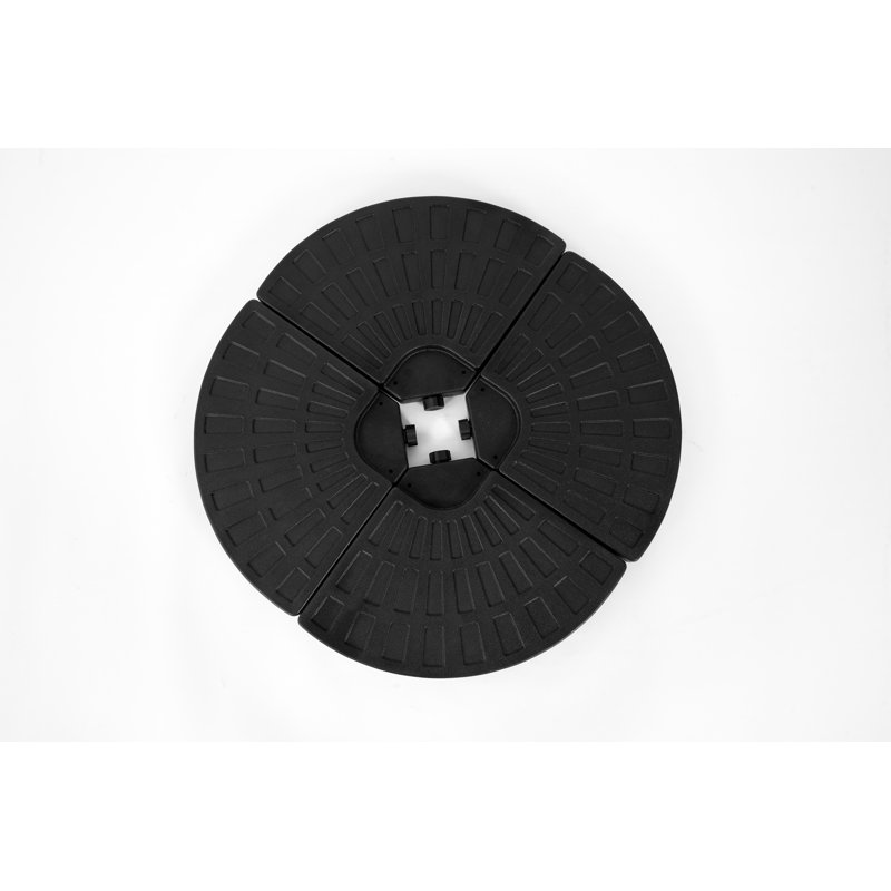 Base de parasol en porte-à-faux en plastique noire 4 pièces