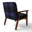 Fauteuil d'appoint rembourré à motif tartan vert et orange Fetullah-384490495-384490241