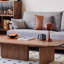 Table basse minimaliste en bois massif rétro