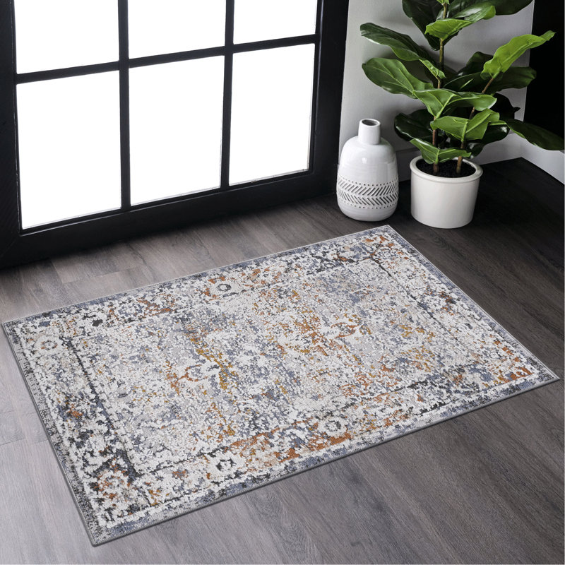 Loom & Collection Area Rug 2X3, /Grey Traditional, Stain Non-Shedding, For Different Rooms, And Pet Covering 2X3 Rug, /Grey, Traditional Design, Stain- Suits All Homes' Areas, Mat