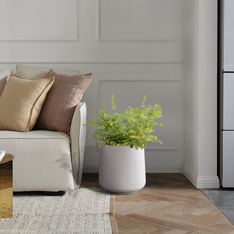 Grand pot à fleurs Brenno, Blanc pur, H 13,4 po x l 13 po x P 13 po
