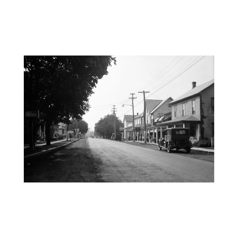 1930s Jennerstown Pennsylvania Looking Down the Main Street of This Small Town 1 Piece Wrapped Canvas Wall Art