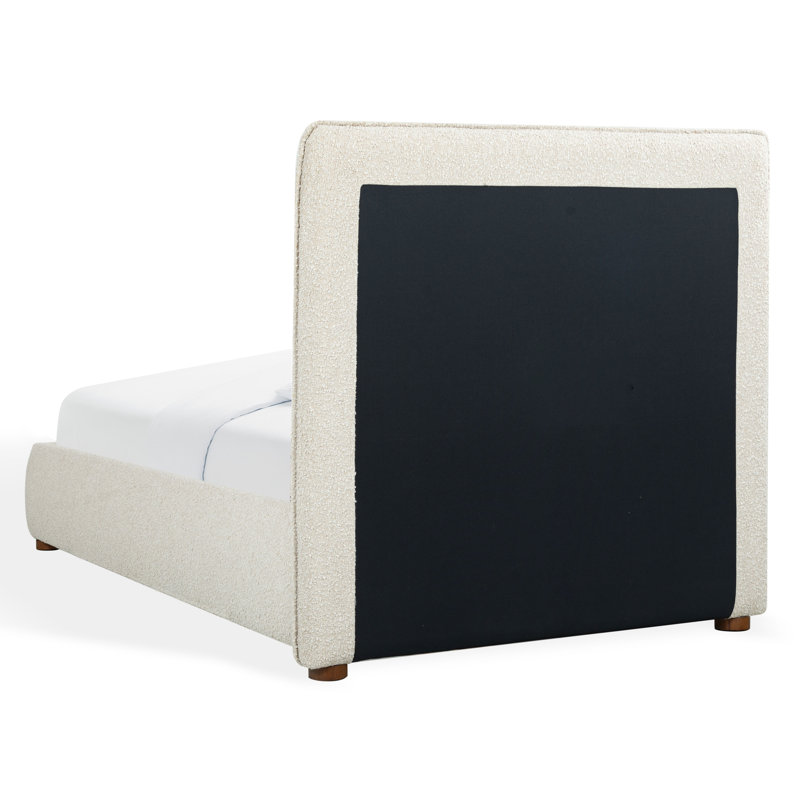 Callahan Upholstered Bed, Light Beige Boucle, Twin