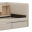 Lit de jour simple tapissier avec tiroirs, tablettes, armoires rabattables et table d'appoint-113546606