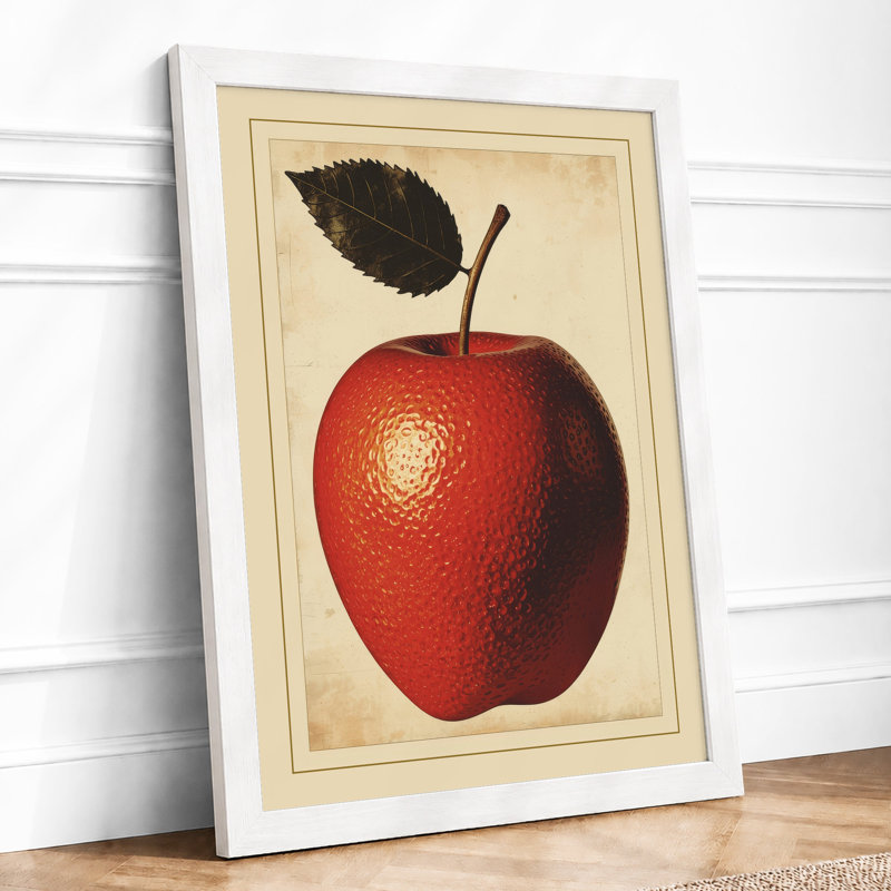 Apple Study Botanical - Framed Print, A4 - 29.7 x 21.0 cm, White