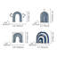 Vase en céramique arc-en-ciel arc-en-ciel - vase Boho Bud bleu marine et blanc, vase décoratif moderne pour tablette, bureau et décoration intérieure