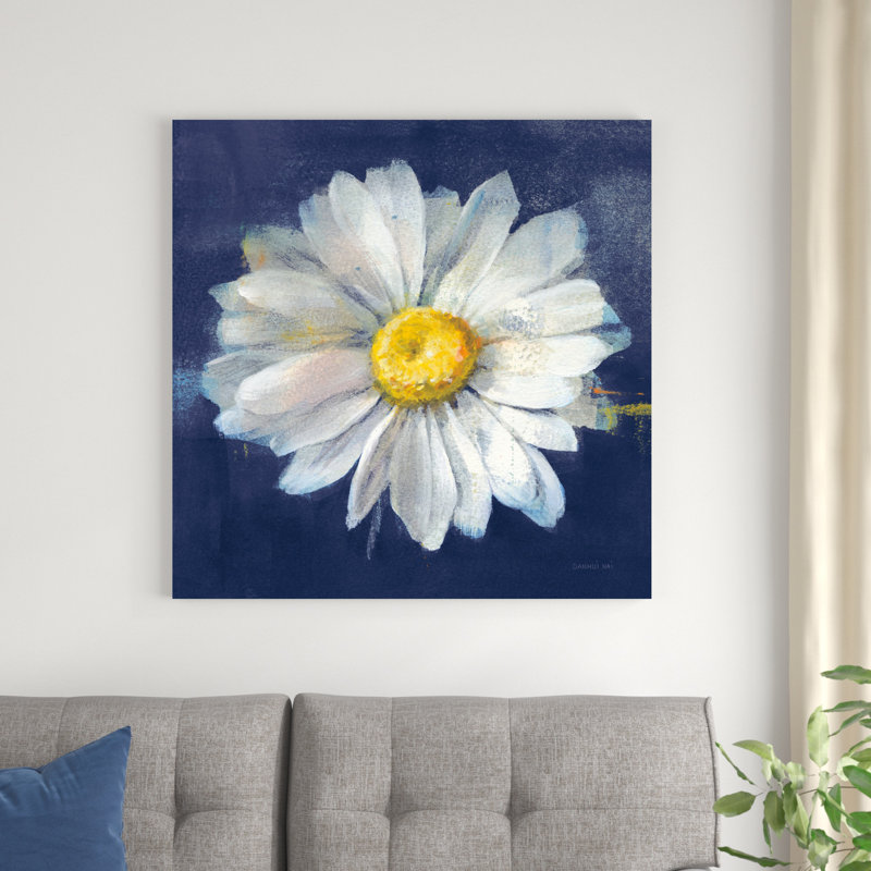 Boldest Bloom II - bleu foncé, H 36 po x l 36 po x P 1,25 po