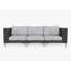 Black Wicker Outdoor Sofa - 3 Seat, Pacific Fog Gray