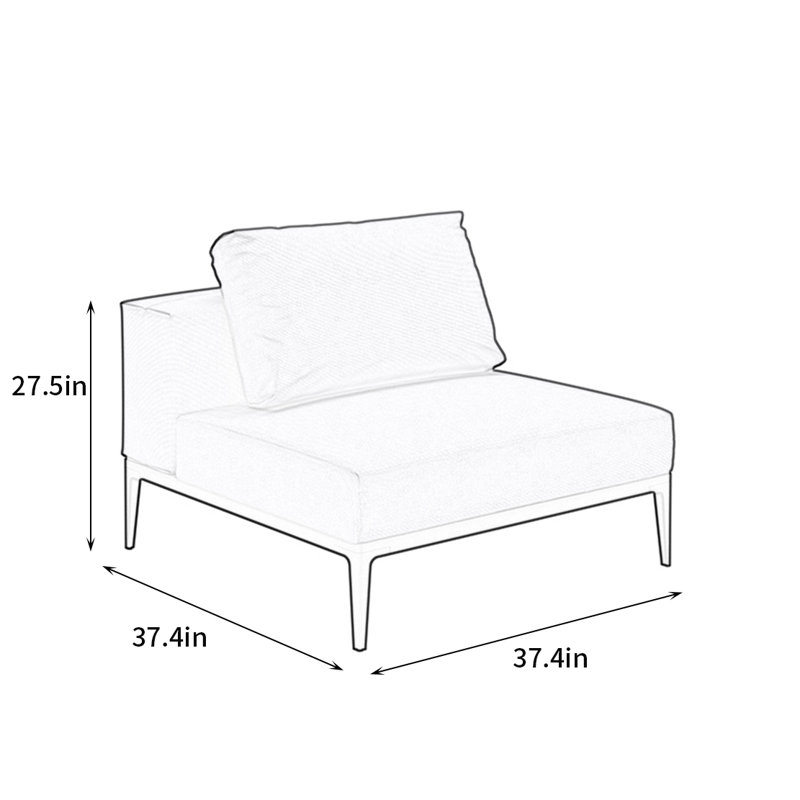Fauteuil d'extérieur sans accoudoirs d'extérieur en aluminium