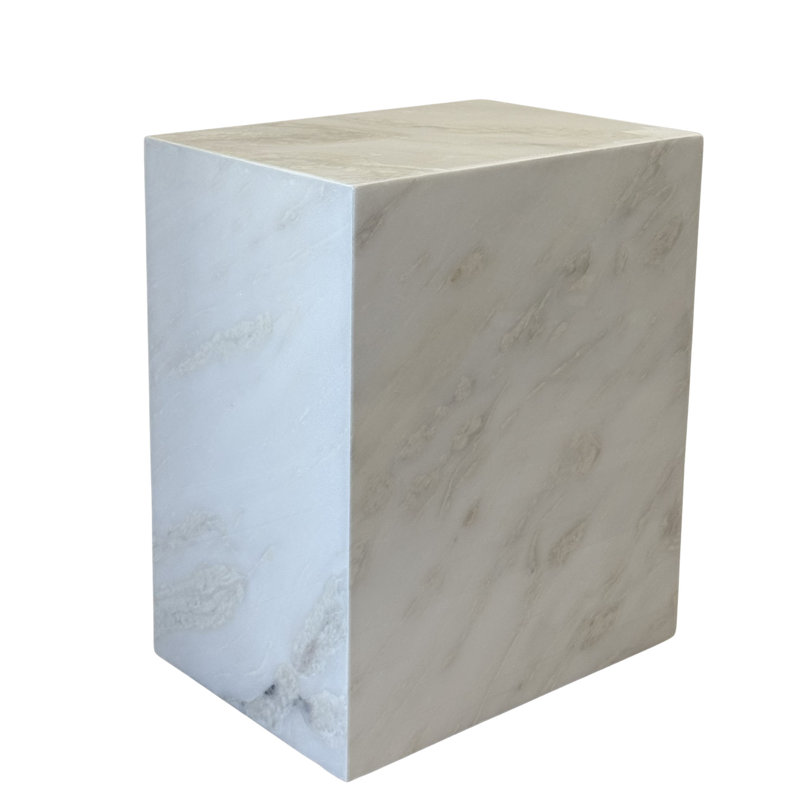 Plutus Brands Signature Natural Marble Side Table - Modern Luxury With Dimmable Led Glow