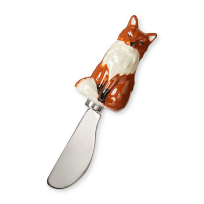 Fox Spreader Brown Ceramic Christmas
