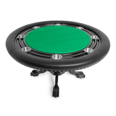 BBO Poker Nighthawk Poker Table for 8 Players with Felt Playing Surface, 55-Inch Round -  2BBO-NH-GRN-VLVT