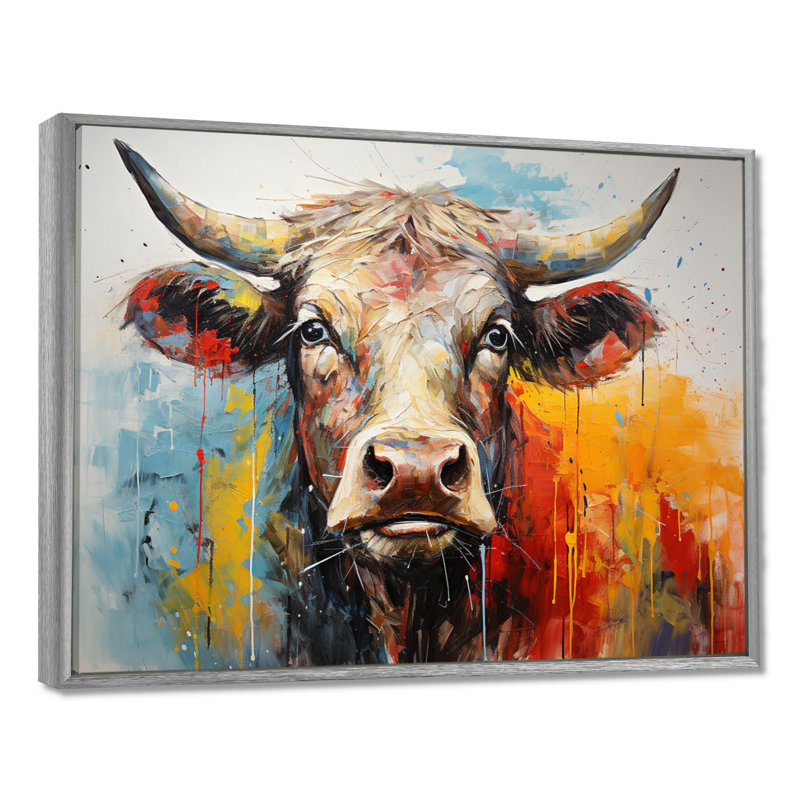 Kengo Cow Majestic Bovine Collage II - Vache, impressions encadrées, H 30 po x l 40 po x P 1,5 po, Encadrement argenté